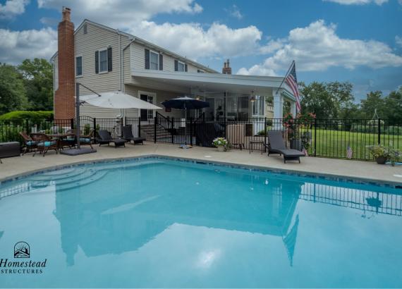 20' x 30' Attached Patio Pavilion with Privacy Screen in Collegeville PA