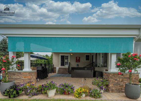 20' x 30' Attached Patio Pavilion with Privacy Screen in Collegeville PA