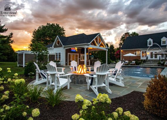 Custom 20' x 40' Avalon Pool House with outdoor kitchen in Shenandoah Junction, WV