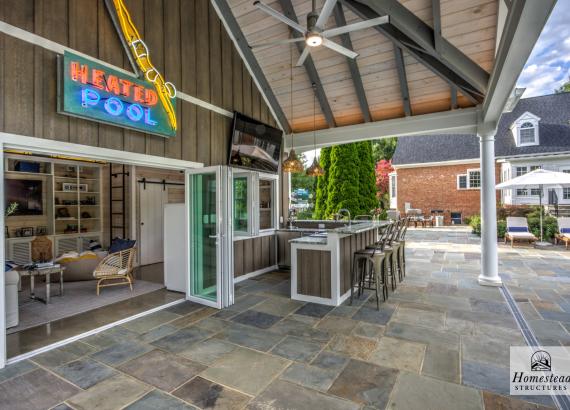 20' x 40' Custom Avalon Pool House with Outdoor Kitchen & Bar in Shenandoah Junction, WV
