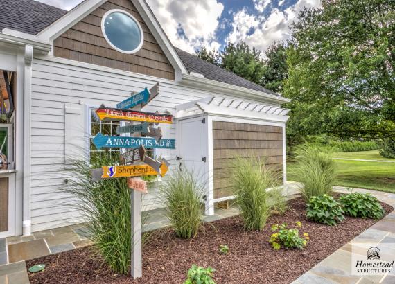 Outdoor Shower in 20' x 40' Custom Avalon Pool House with Outdoor Kitchen & Bar in Shenandoah Junction, WV