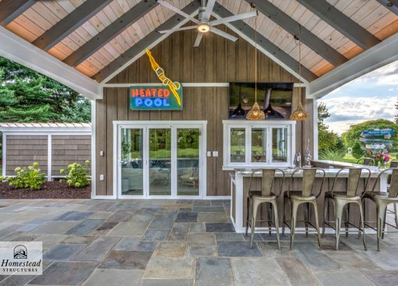 20' x 40' Custom Avalon Pool House with Outdoor Kitchen & Bar in Shenandoah Junction, WV