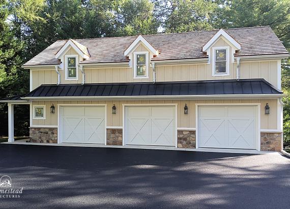 Custom 21' x 43' 3-Car, 2-Story Classic Garage with finished interior in Wayne PA