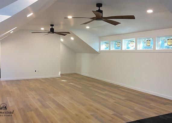 2nd Floor Finished interior of Custom 21' x 43' 3-Car Garage in Wayne PA