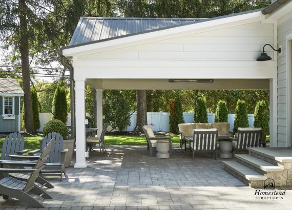 22' x 17' Attached A-Frame Vintage Pavilion with Reverse Gable