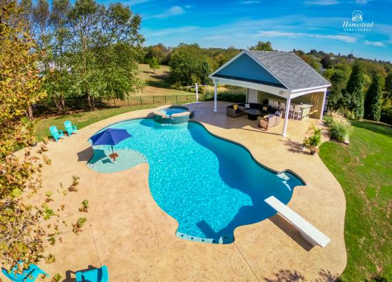 Bird's Eye View of Avalon Pool House & Pool in Collegeville PA