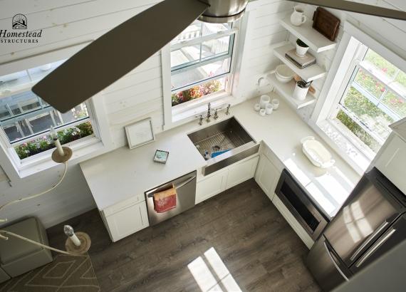 Loft view from 22' x 24' Hip Roof Avalon Pool House in Bryn Mawr, PA