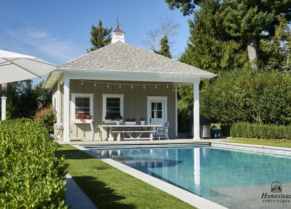 22' x 24' Hip Roof Avalon Pool House in Bryn Mawr, PA