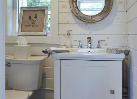 Finished bathroom in Avalon Pool House in Bryn Mawr PA