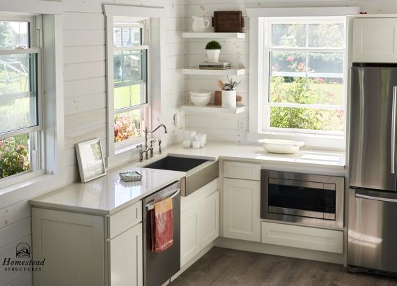 Finished kitchen in Avalon Pool House in Bryn Mawr PA