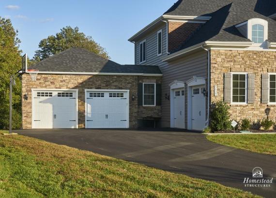 22' x 24' Classic 2-Car Attached Garage with stone veneer in Maryland