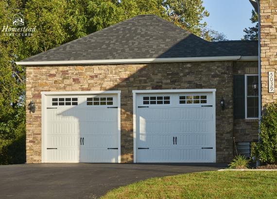 22' x 24' Classic 2-Car Attached Garage with Stone Veneer in Clarkesville