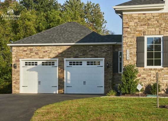 22' x 24' Classic 2-Car Attached Garage with Stone Veneer in Clarkesville