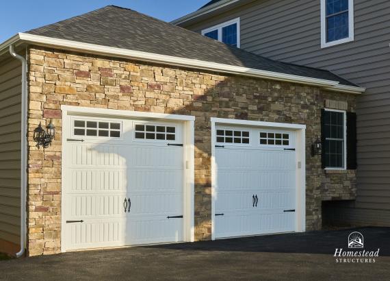 22' x 24' Classic 2-Car Attached Garage with Stone Veneer in Clarkesville