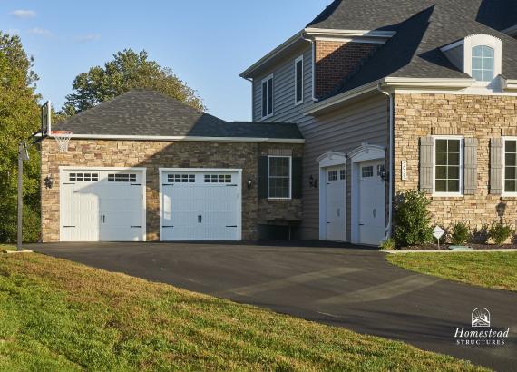 22' x 24' Classic 2-Car Attached Garage with Stone Veneer in Clarkesville