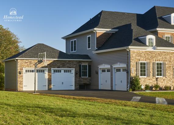 22' x 24' Classic 2-Car Attached Garage with Stone Veneer in Clarkesville