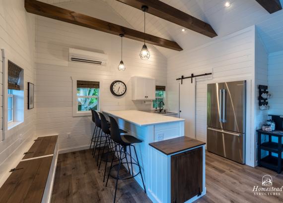 Interior shot of 22' x 34' Custom A-Frame Pool House in Glenmoore, PA