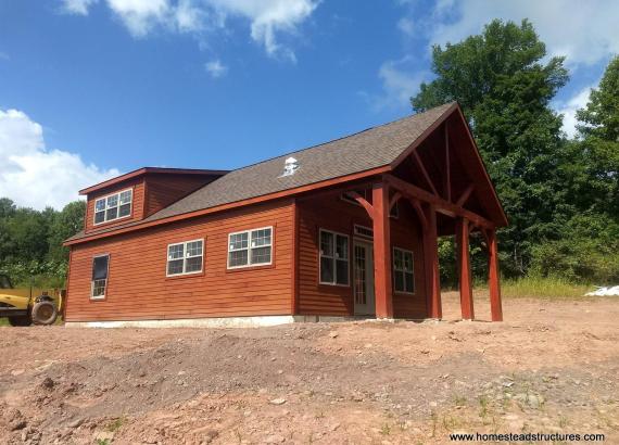 22' x 24' Custom Liberty A-Frame Cabin with Timber Frame Overhang in NY