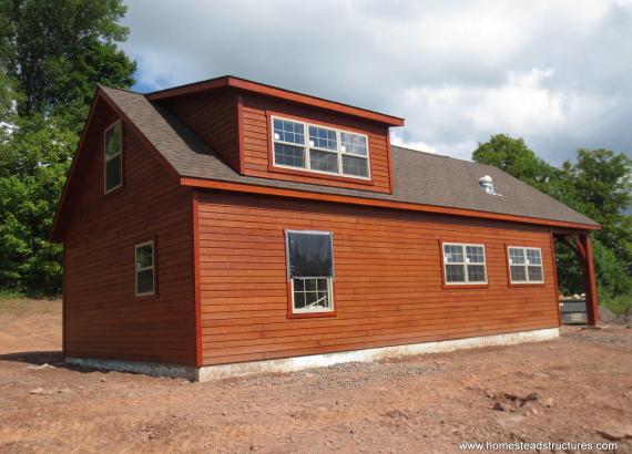 22' x 24' Custom Liberty A-Frame Cabin with Timber Frame Overhang in NY