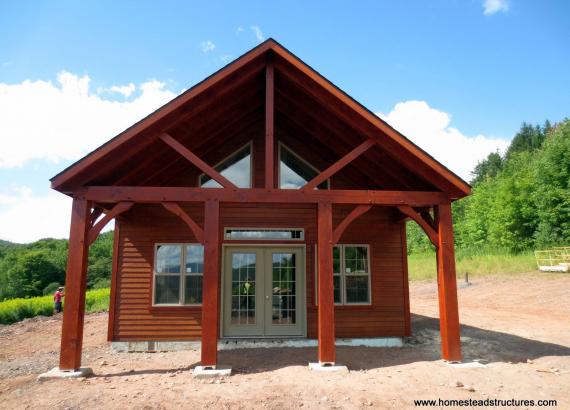 22' x 24' Custom Liberty A-Frame Cabin with Timber Frame Overhang in New York