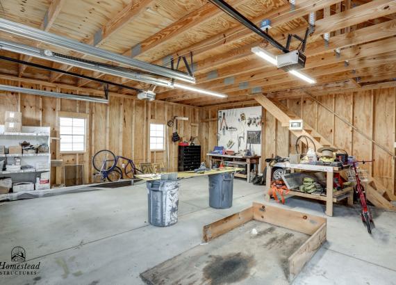 Interior of 24' x 24' Classic 2-Car Attic Garage Display in New Holland