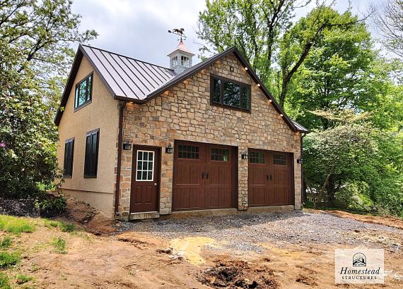 24' x 30 Custom Classic 2-Car A-Frame Garage with cathedral ceilings in New Hope PA