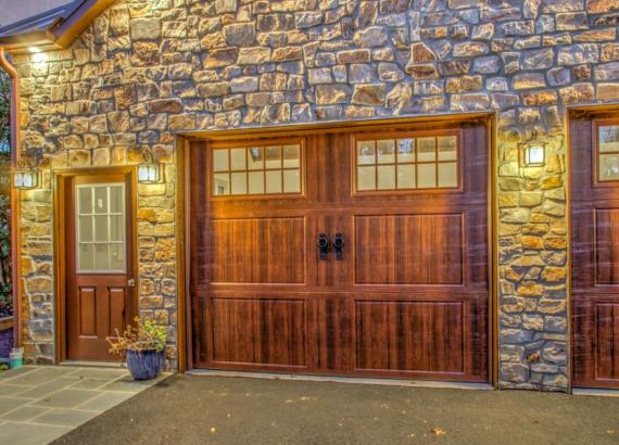 Twilight photo of 24' x 30' Custom 2-Car Garage with Cathedral Ceilings in New Hope PA