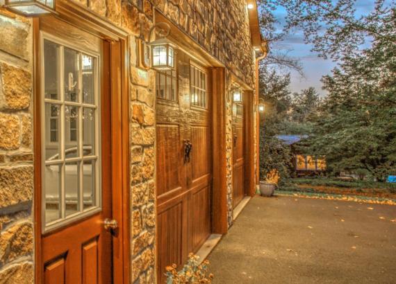 Twilight photo of 24' x 30' Custom 2-Car Garage with Cathedral Ceilings in New Hope PA