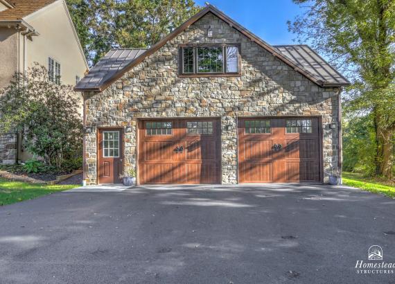 Exterior photo of 24' x 30' Custom 2-Car Garage with Cathedral Ceilings in New Hope PA