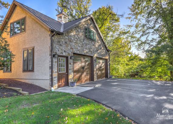 Exterior photo of 24' x 30' Custom 2-Car Garage with Cathedral Ceilings in New Hope PA