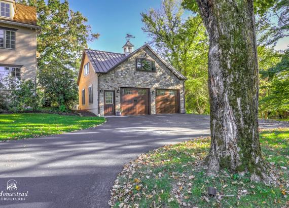 Exterior photo of 24' x 30' Custom 2-Car Garage with Cathedral Ceilings in New Hope PA