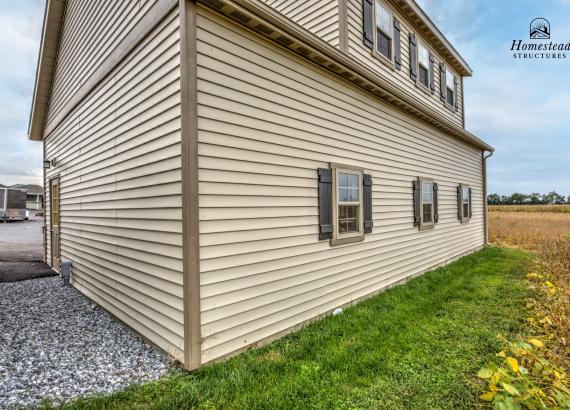 Back view of 24' x 36' 3-Car Classic 2-Story Garage in Lancaster County