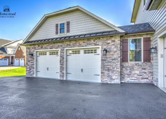 Exterior shot of 28' x 22' Classic 2-Car Attached Garage in Clarkesville MD