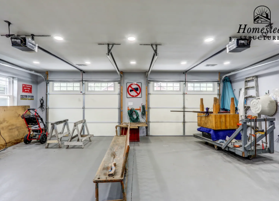 Inside of a Custom 30x38 Two-Story Garage with Space for Two Large Garage Bays in Easton, PA