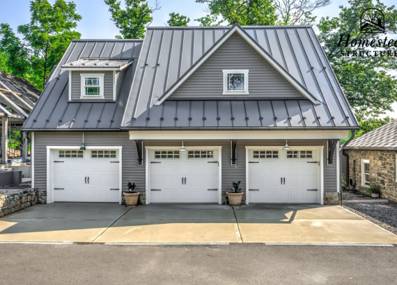 Front View of a Custom 30x38 Two-Story Garage in Easton, PA – High-Quality Design & Construction
