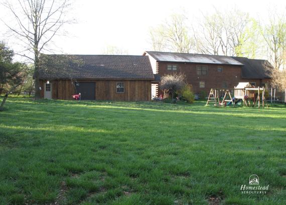 Back of 30x44 2-Story, 4-Car Custom Garage with Mushroom Board in NJ