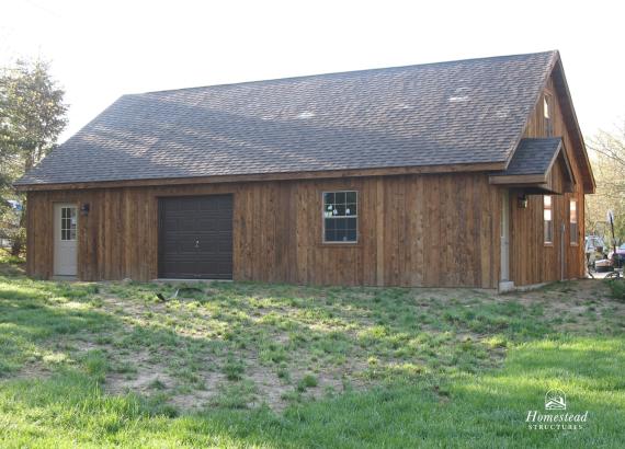 Back of 30x44 2-Story, 4-Car Custom Garage with Mushroom Board in NJ