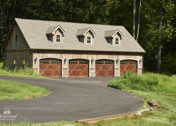 30' x 48' Classic 4-Car Garage with Mushroom Board Siding in Princeton New Jersey