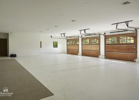 Finished Interior of 30' x 48' Classic 4-Car 2-Story Garage with Mushroom Board Siding in Princeton New Jersey