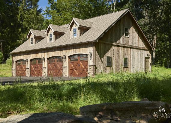 30' x 48' Classic 4-Car Garage with Mushroom Board Siding in Princeton New Jersey