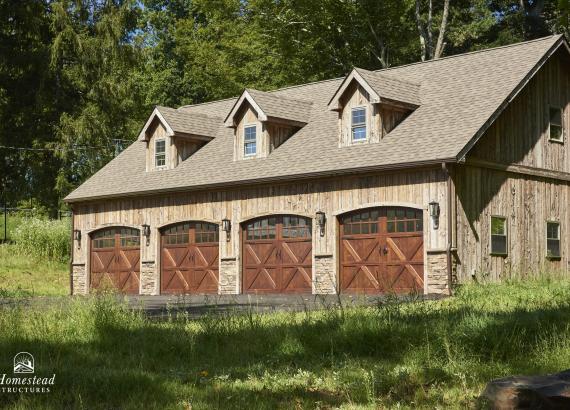 30' x 48' Classic 4-Car Garage with Mushroom Board Siding in Princeton New Jersey