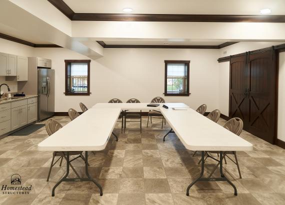 Conference room of 44' x 116' Commercial Barn with Office, Event Space, and Gym