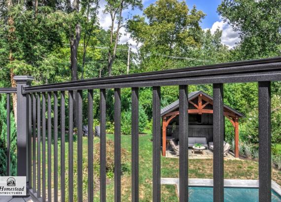 568 Square Foot Timbertech Deck with Aluminum Railings in Gladwyne PA