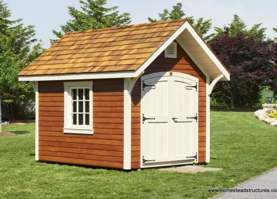 8' x 10' Premier Garden Shed with LP Lap siding with mahogany stain