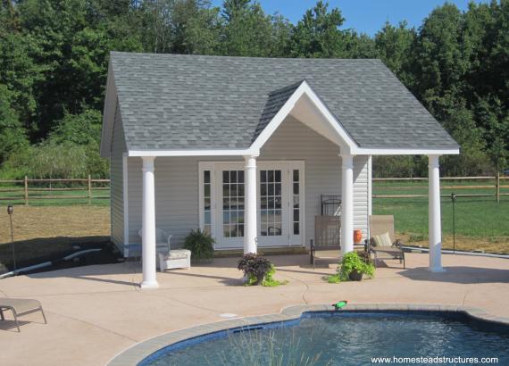 24' x 20' Custom A Frame Pool House (Vinyl Siding)