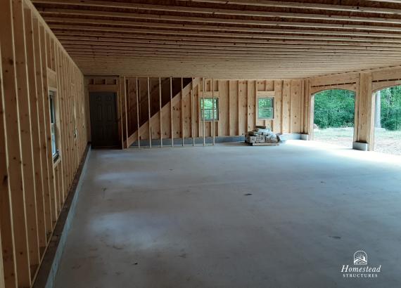 Custom Garage with Mushroom Board SIding