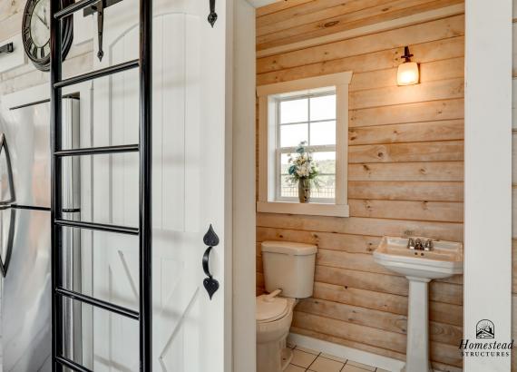 Bathroom Interior of 20' x 24' Custom A-Frame Avalon Pool House Display in New Holland PA