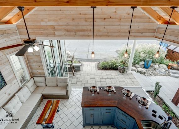 Loft view of 20' x 24' Custom A-Frame Avalon Pool House Display in New Holland PA