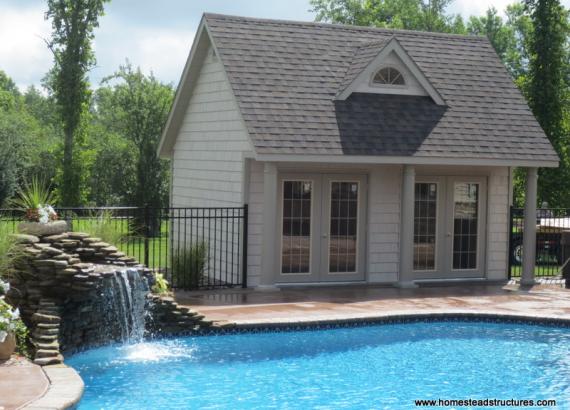 15' x 18' Heritage Pool House (vinyl shake siding)