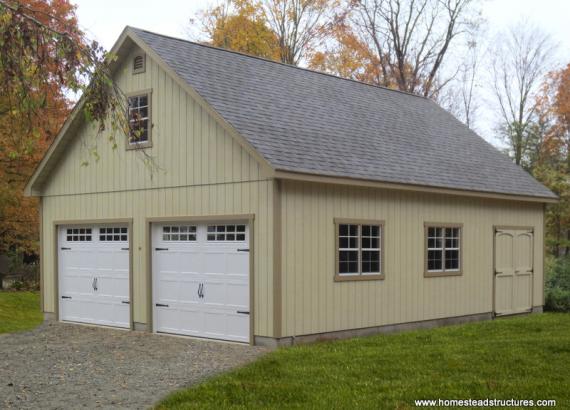 24' x 32' 2 story A-Frame Garage (D-temp siding)